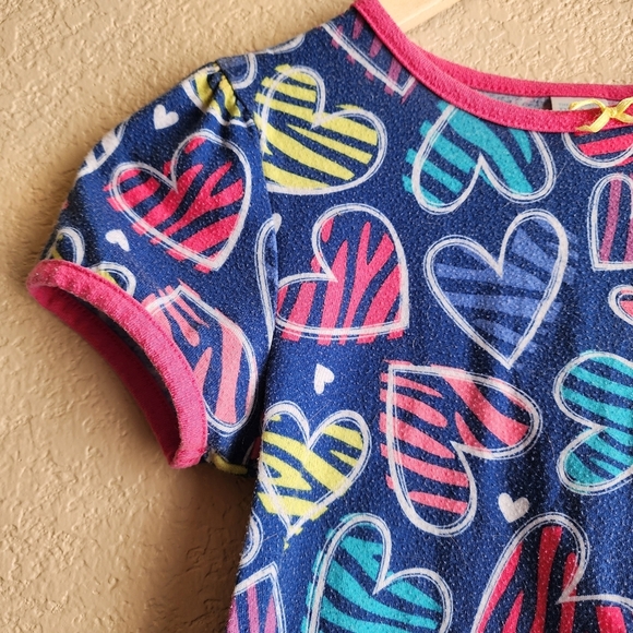 Children's Place blue and pink heart nightgown size L 10/12 - Picture 5 of 9